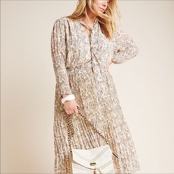 Current Air Dresses & Skirts - CURRENT AIR ANTHROPOLOGIE Snake Olivia Pleat dress